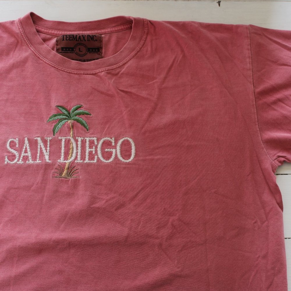 Pink "San Diego" Oversized Graphic Tee, 100% Cotton